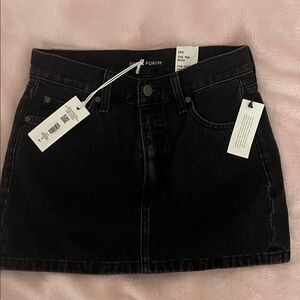 Aritzia Black Denim High-Rise Mini Skirt